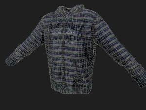 long sleeves t-shirt with hood 3D Model