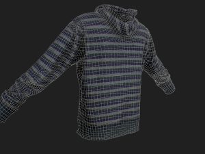 long sleeves t-shirt with hood Modelo 3D