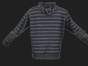 long sleeves t-shirt with hood Modelo 3D