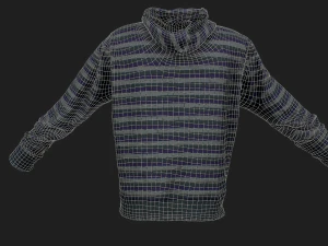long sleeves t-shirt with hood 3D Model
