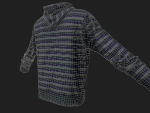 long sleeves t-shirt with hood Modelo 3D