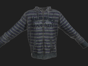 long sleeves t-shirt with hood Modelo 3D