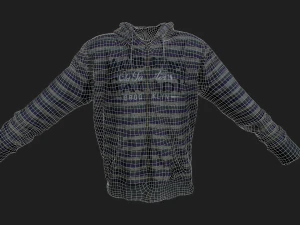 long sleeves t-shirt with hood 3D Model