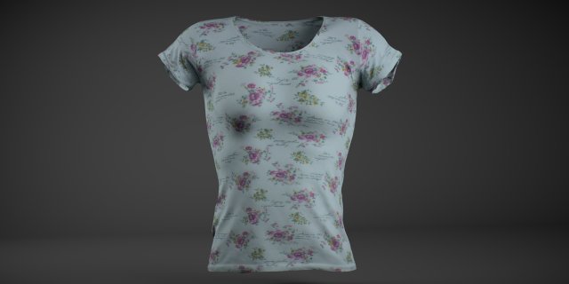 women t-shirt 3D Модель .c4d .max .obj .3ds .fbx .stl .blend 