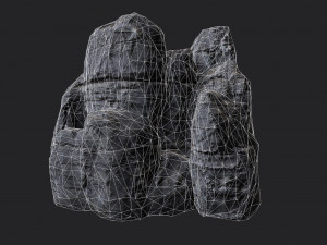 rock cliff Model 3D