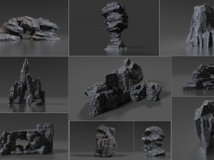 cliff rock collection 3D Model