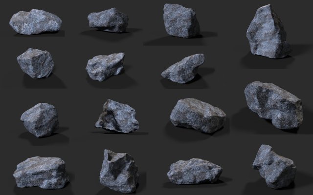 rock collection 001 Model 3D .c4d .max .obj .3ds .fbx .stl .blend