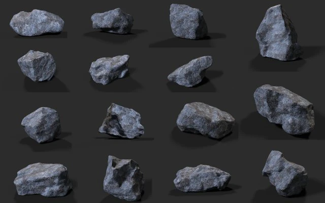 rock collection 001 3D Model .c4d .max .obj .3ds .fbx .stl .blend 