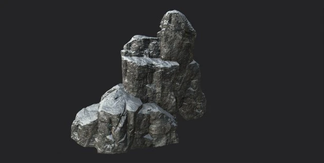 snowy cliff rock 001 3D Model .c4d .max .obj .3ds .fbx .stl .blend 