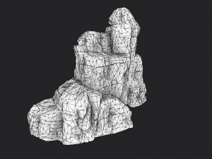 snowy cliff rock 001 Model 3D