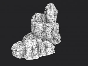 snowy cliff rock 001 3D Model