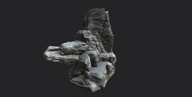 snowy cliff rock 002 3D Model .c4d .max .obj .3ds .fbx .stl .blend 