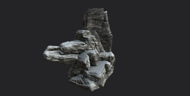 snowy cliff rock 002 3D Model .c4d .max .obj .3ds .fbx .stl .blend