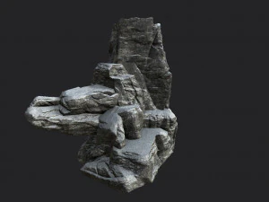 roccia innevata 002 Modello 3D