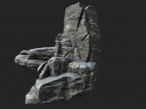 snowy cliff rock 002 3D Model