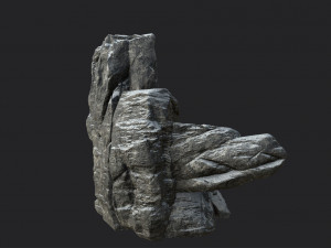 snowy cliff rock 002 3D Model