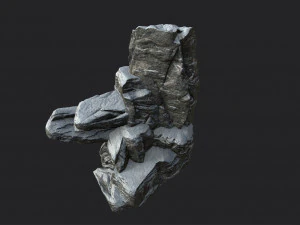 snowy cliff rock 002 3D Model