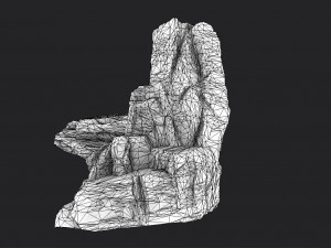 snowy cliff rock 002 3D Model