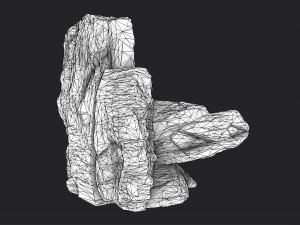 snowy cliff rock 002 3D Model