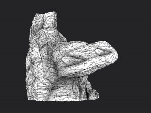 snowy cliff rock 002 3D Model