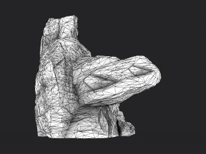 snowy cliff rock 002 3D Model