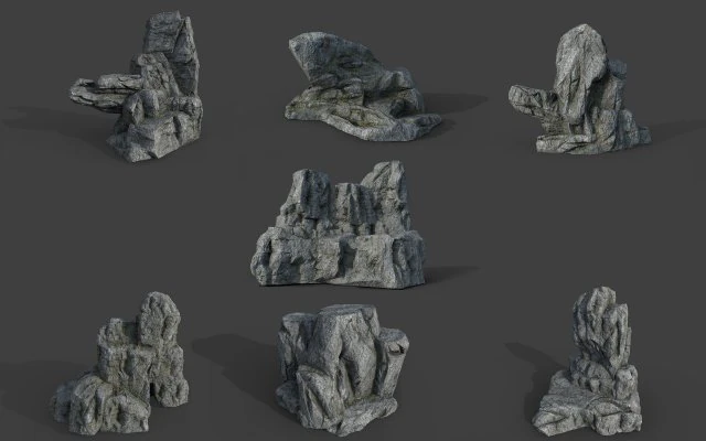 cliff rock collection 002 3D Model .c4d .max .obj .3ds .fbx .stl .blend
