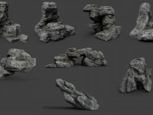 cliff rock collection 004 3D Model