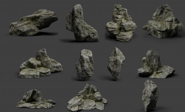 rock collection 003 3D Model .c4d .max .obj .3ds .fbx .stl .blend 