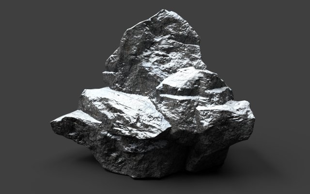 snowy rock 4-4 3D Model .c4d .max .obj .3ds .fbx .stl .blend 