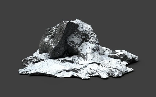 snowy rock 4-9 3D Model .c4d .max .obj .3ds .fbx .stl .blend