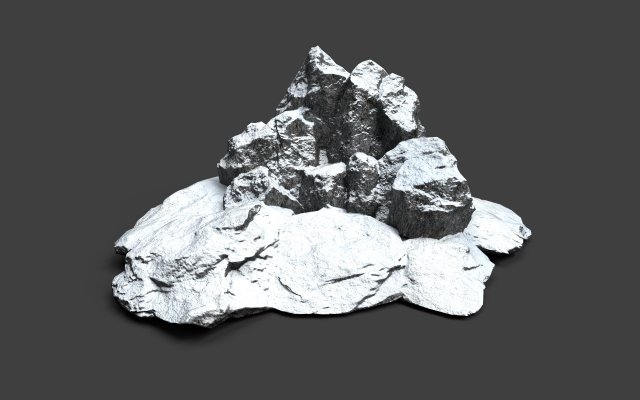 snowy rock 4-10 3D Модель .c4d .max .obj .3ds .fbx .stl .blend 