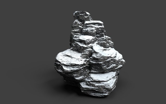 snowy rock 4-3 3D Model .c4d .max .obj .3ds .fbx .stl .blend 