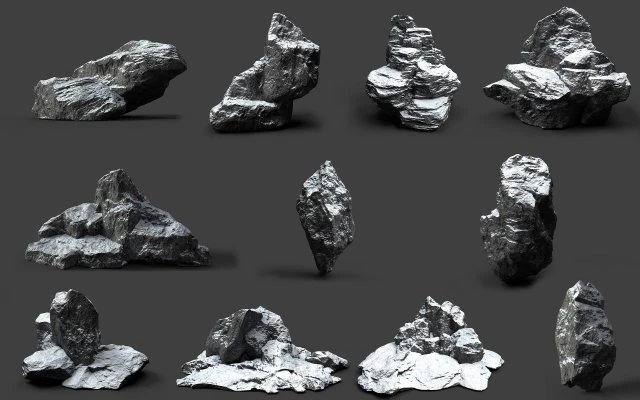 snowy rock collection 004 3D Model .c4d .max .obj .3ds .fbx .stl .blend 