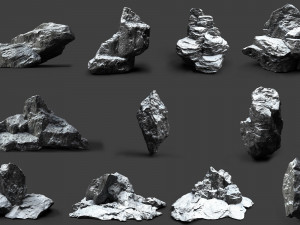 snowy rock collection 004 3Dモデル