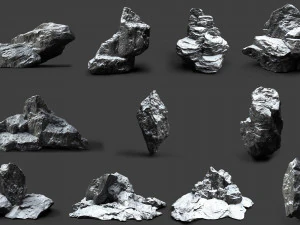 collezione rocce innevate 004 Modello 3D