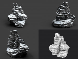 snowy rock collection 004 Model 3D