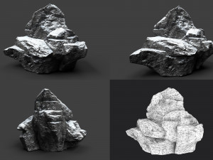 snowy rock collection 004 Model 3D