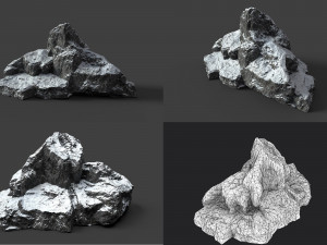 snowy rock collection 004 Model 3D