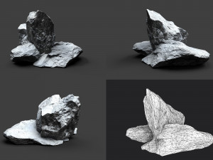 snowy rock collection 004 Model 3D