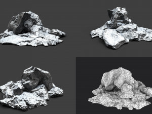 snowy rock collection 004 Model 3D