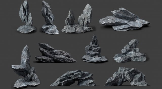 rock collection 005 Modello 3D .c4d .max .obj .3ds .fbx .stl .blend 