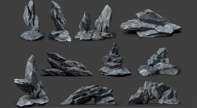 rock collection 005 3D Model .c4d .max .obj .3ds .fbx .stl .blend 