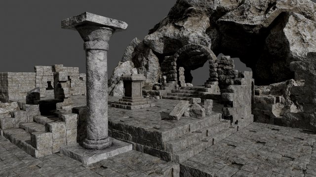 ancient ruins pack 3D Model .c4d .max .obj .3ds .fbx .stl .blend 