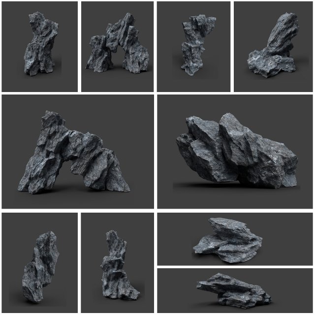 rock collection 007 3D Model .c4d .max .obj .3ds .fbx .stl .blend 