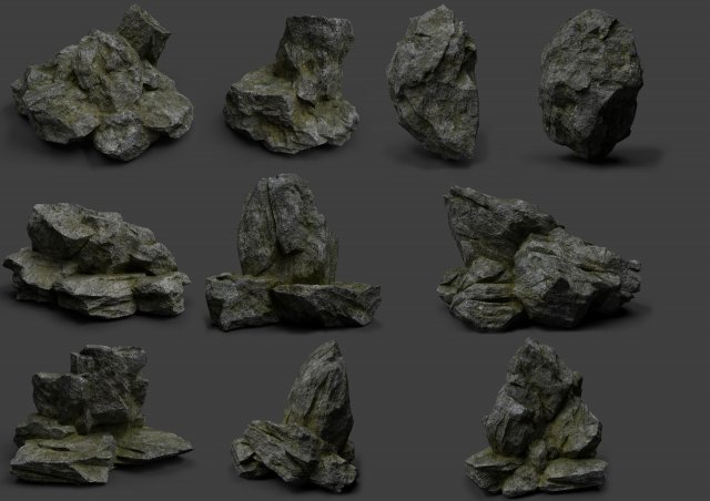 rock collection 007 3D 모델 .c4d .max .obj .3ds .fbx .stl .blend 