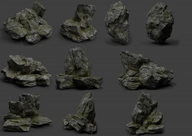 rock collection 007 3D Model .c4d .max .obj .3ds .fbx .stl .blend 