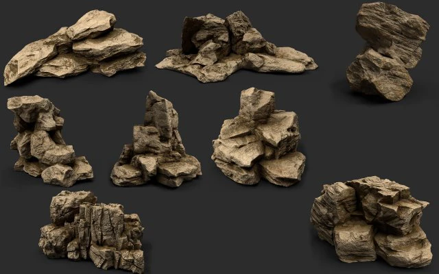 rock collection 011 3D Model .c4d .max .obj .3ds .fbx .stl .blend 