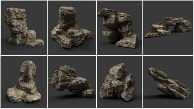 rock collection 012 3D Model .c4d .max .obj .3ds .fbx .stl .blend 