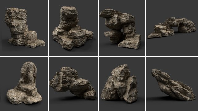 rock collection 013 3D 모델 .c4d .max .obj .3ds .fbx .stl .blend 