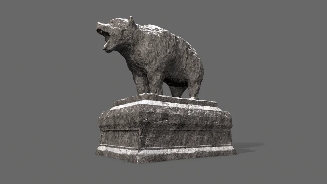 bear statue 3 3D Model .c4d .max .obj .3ds .fbx .stl .blend